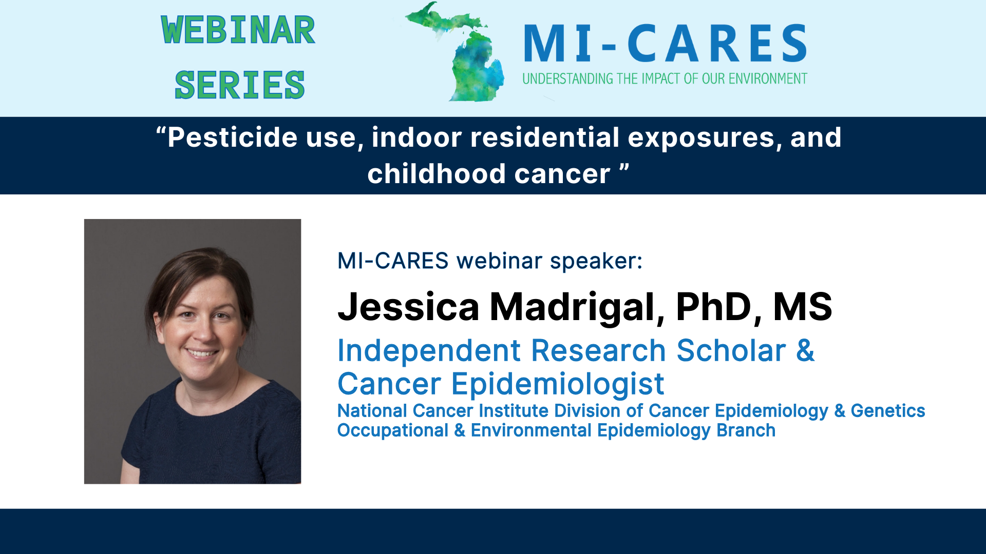 Video:  “Pesticide use, indoor residential exposures, and childhood cancer” with Jessica Madrigal, PhD, MS teaser image